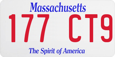 MA license plate 177CT9