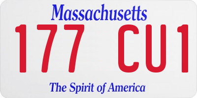 MA license plate 177CU1