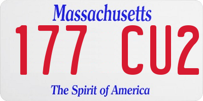 MA license plate 177CU2
