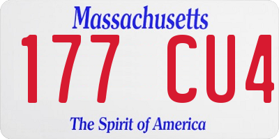 MA license plate 177CU4