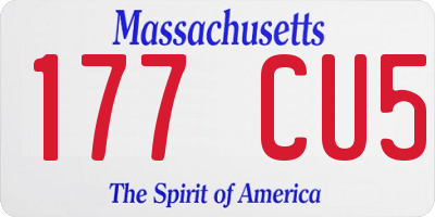 MA license plate 177CU5