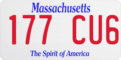 MA license plate 177CU6