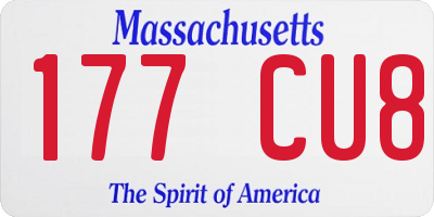 MA license plate 177CU8
