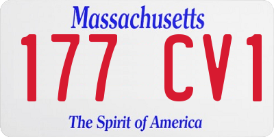 MA license plate 177CV1