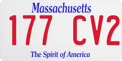 MA license plate 177CV2