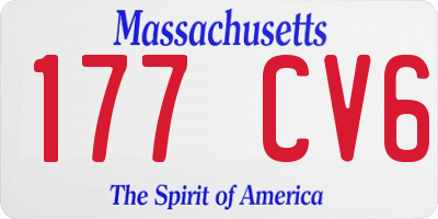 MA license plate 177CV6