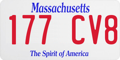 MA license plate 177CV8
