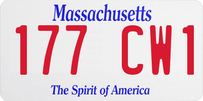 MA license plate 177CW1