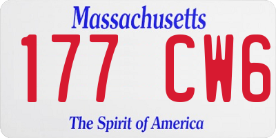 MA license plate 177CW6