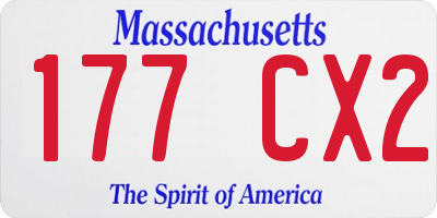 MA license plate 177CX2
