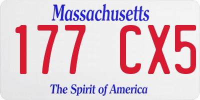 MA license plate 177CX5