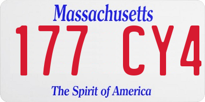MA license plate 177CY4