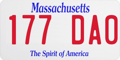 MA license plate 177DA0