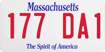 MA license plate 177DA1
