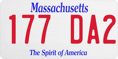 MA license plate 177DA2