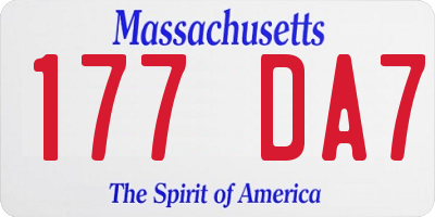 MA license plate 177DA7