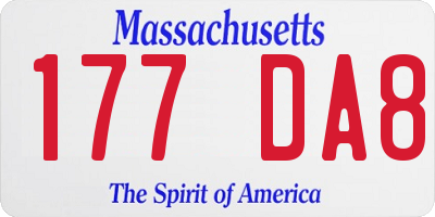 MA license plate 177DA8