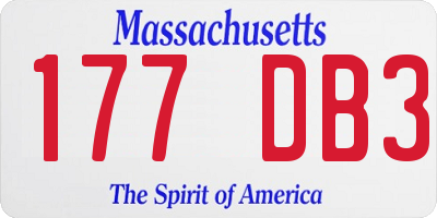 MA license plate 177DB3