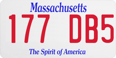 MA license plate 177DB5