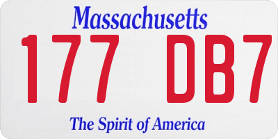 MA license plate 177DB7