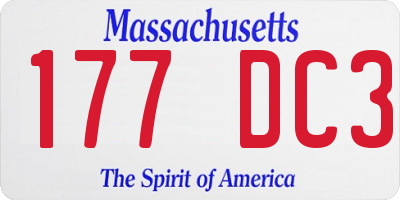 MA license plate 177DC3