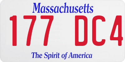 MA license plate 177DC4