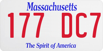 MA license plate 177DC7