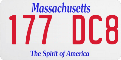 MA license plate 177DC8