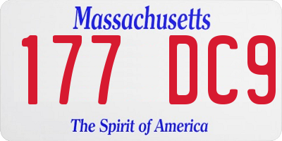 MA license plate 177DC9
