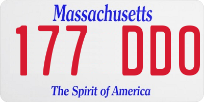 MA license plate 177DD0