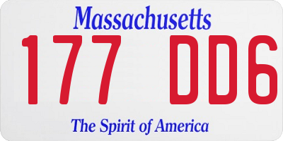 MA license plate 177DD6
