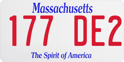 MA license plate 177DE2