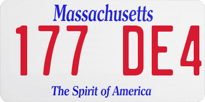 MA license plate 177DE4