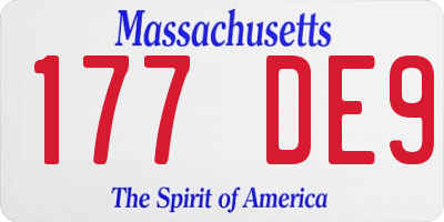 MA license plate 177DE9