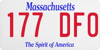 MA license plate 177DF0