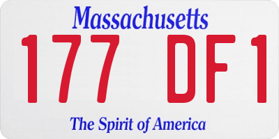 MA license plate 177DF1