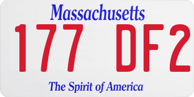 MA license plate 177DF2