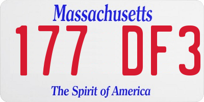 MA license plate 177DF3