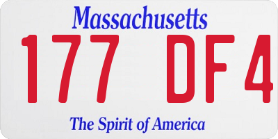 MA license plate 177DF4