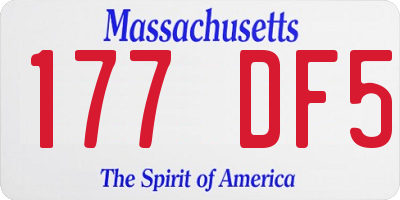 MA license plate 177DF5