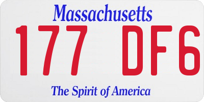 MA license plate 177DF6