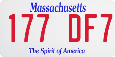 MA license plate 177DF7