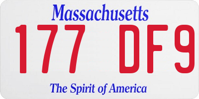 MA license plate 177DF9