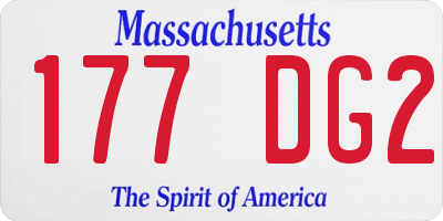MA license plate 177DG2