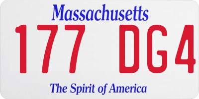 MA license plate 177DG4