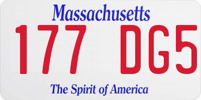 MA license plate 177DG5