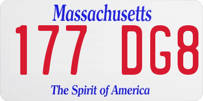 MA license plate 177DG8