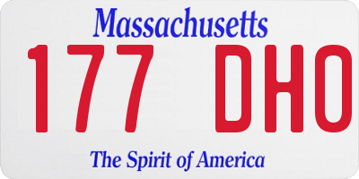 MA license plate 177DH0
