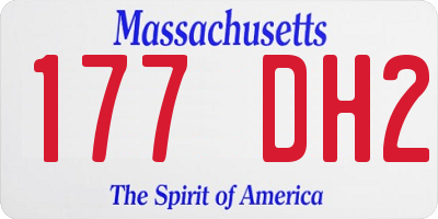 MA license plate 177DH2