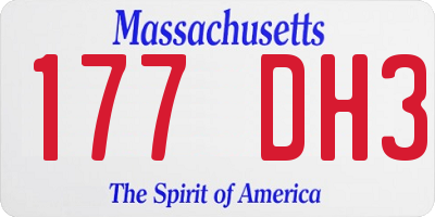MA license plate 177DH3